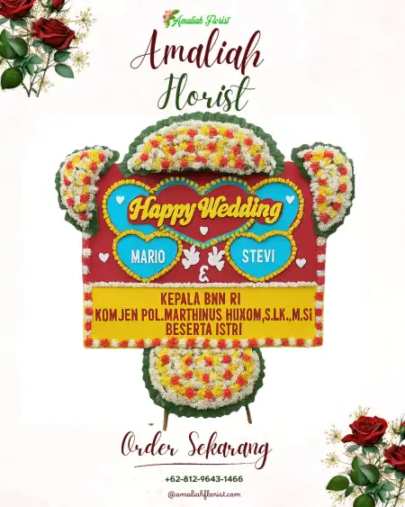 Papan Bunga Pernikahan Labang